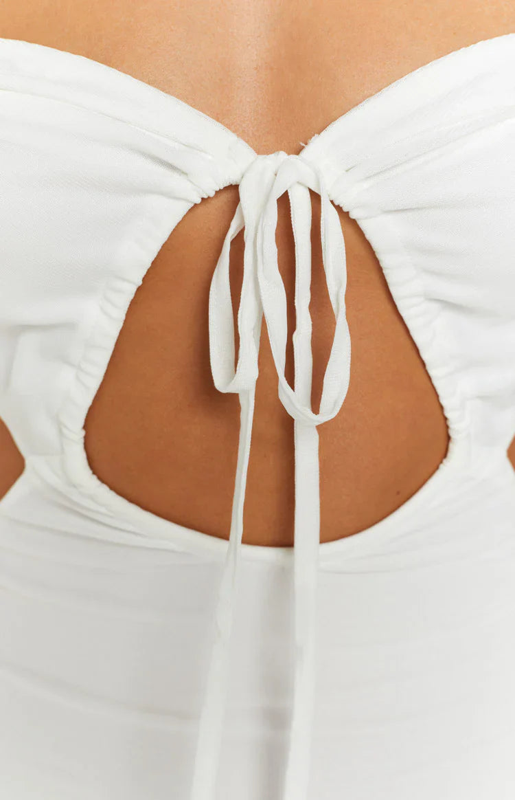 Butterfly Midi Dress | White