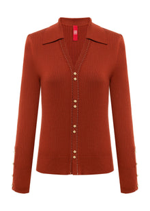 Button Cardigan | Red