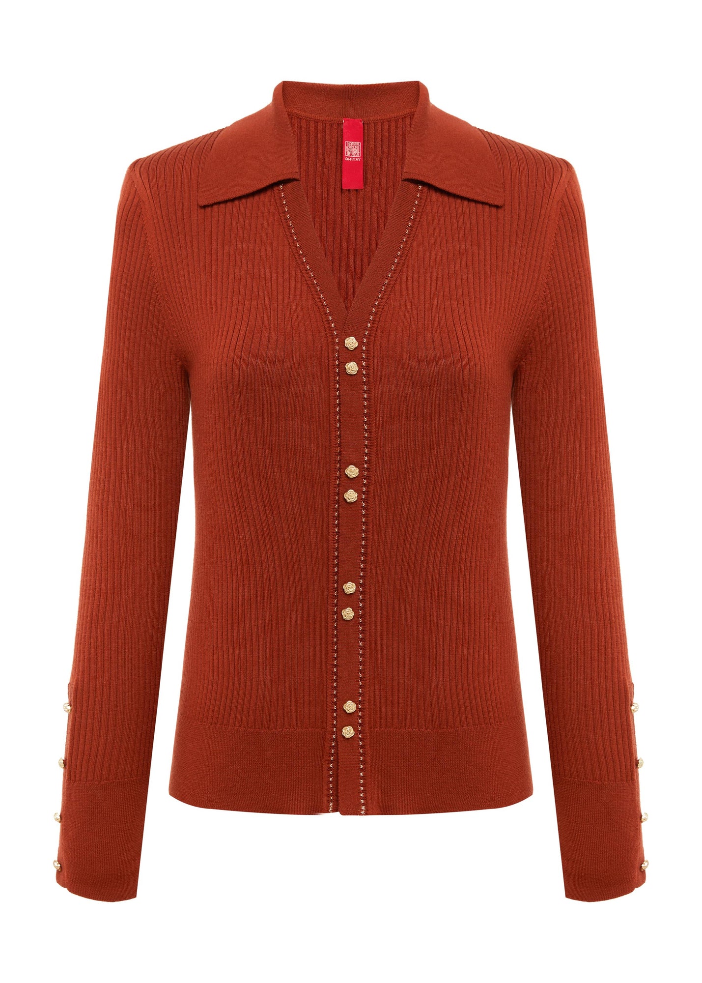 Button Cardigan | Red
