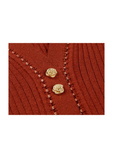 Button Cardigan | Red
