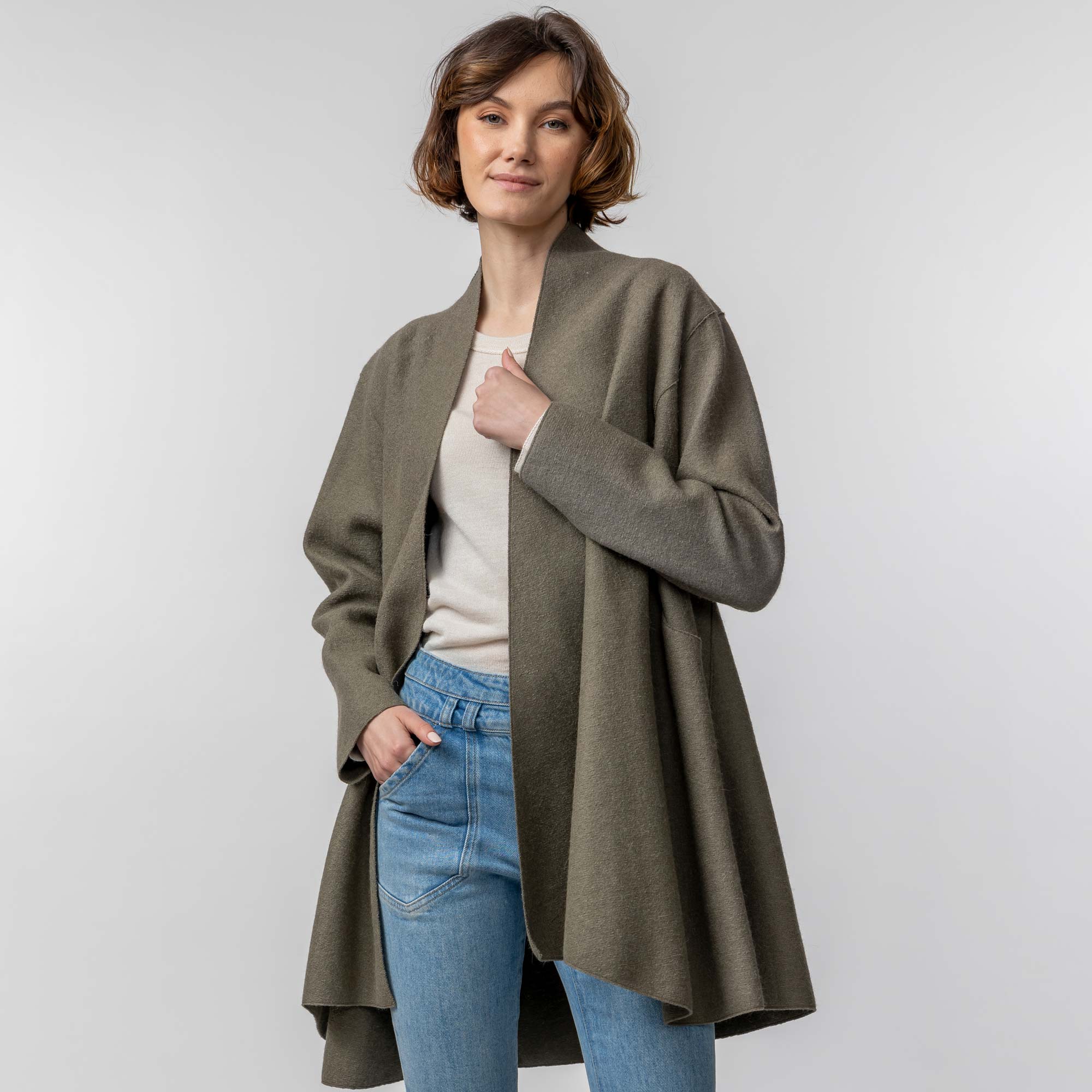 Women | Swing Coat | Moss
