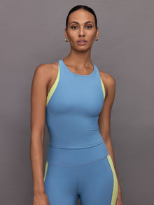 Colorblock High Neck Tank | Coronet Blue  / Charlock