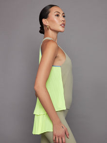 Pleated Back Tank in Melt | Silversage / Acid Lime