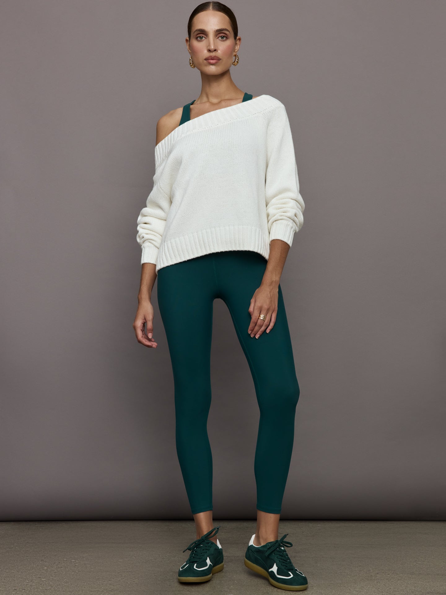 Slouchy Off Shoulder Sweater | Off White