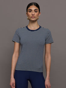 Stripe Ringer Tee | Cloud / Navy Stripe