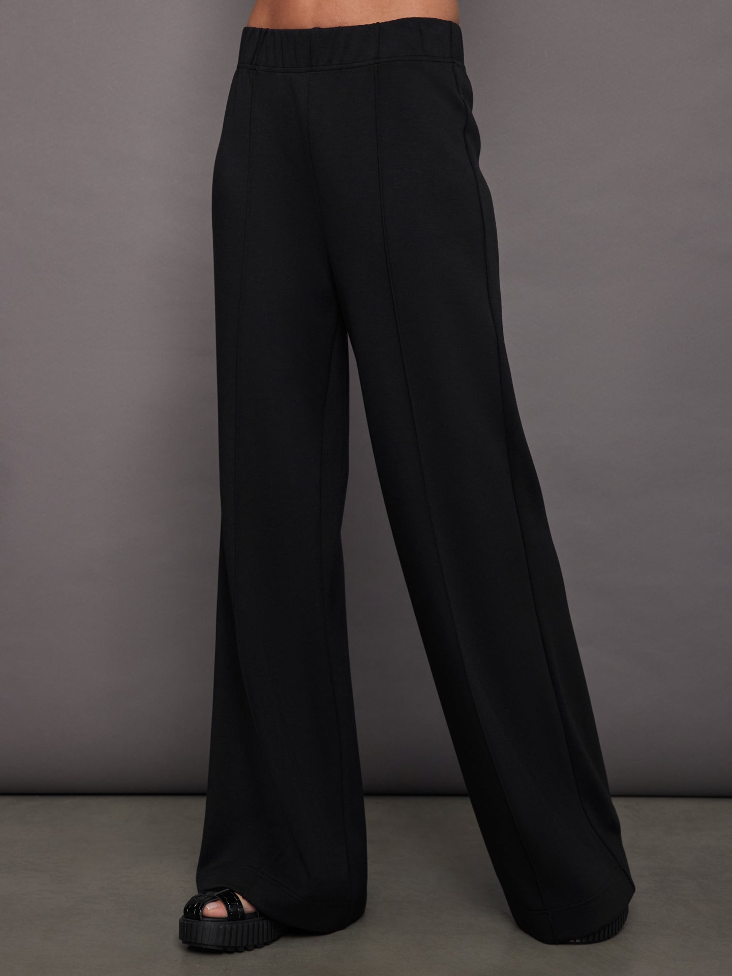 Pintuck Knit Pant in Interlock | Black