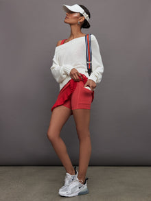 Pleated Tennis Ball Shortie in Melt | Tomato