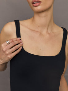 Linen and Melt Dress | Black/White