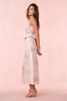 Castle Satin Floral Maxi Skirt | Vanilla Sorbet