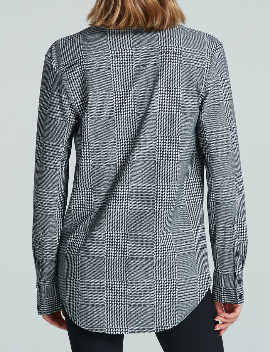 Button Down Shirt::Houndstooth Plaid::Back
