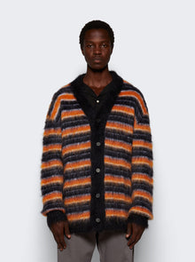 Men | Marni | Striped Mohair Cardigan | Black