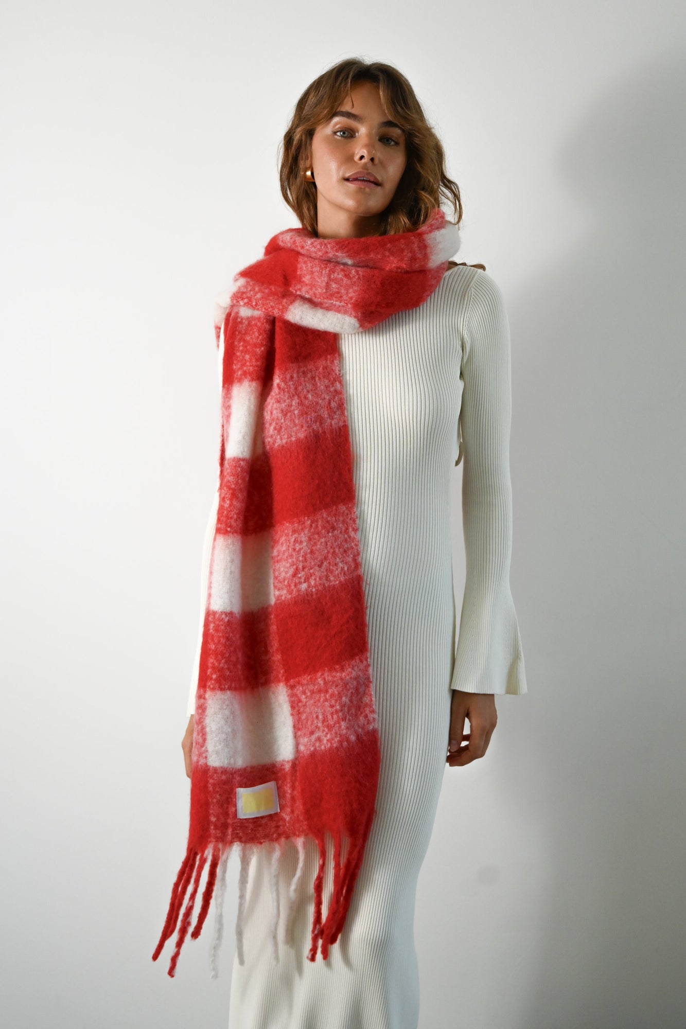Leah Oversized Blanket Scarf | Red