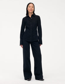 Women | Chambray Shirt | Overdye Black