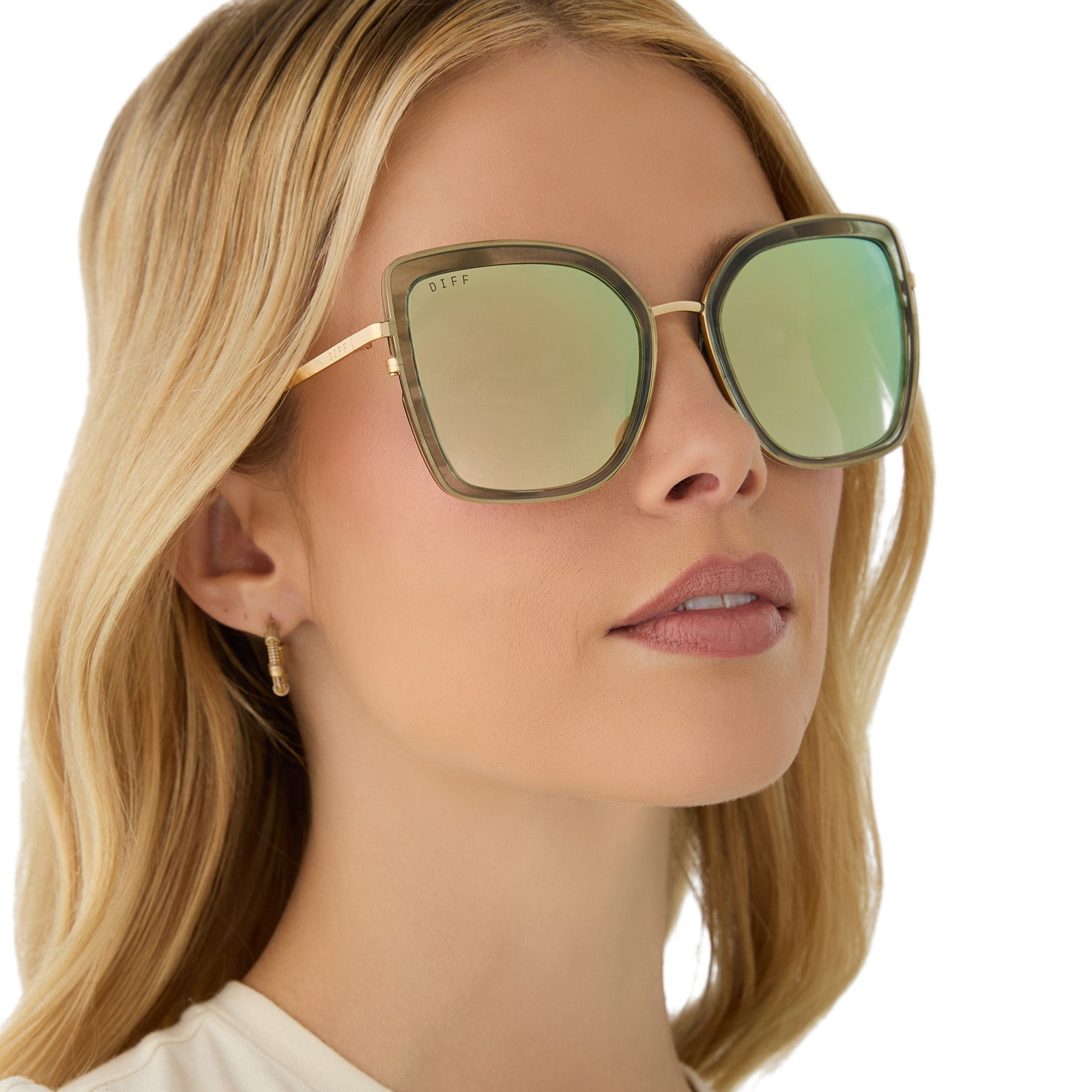 Womens | Clarisse Sunglasses | Gold | Cool Matcha Lenses