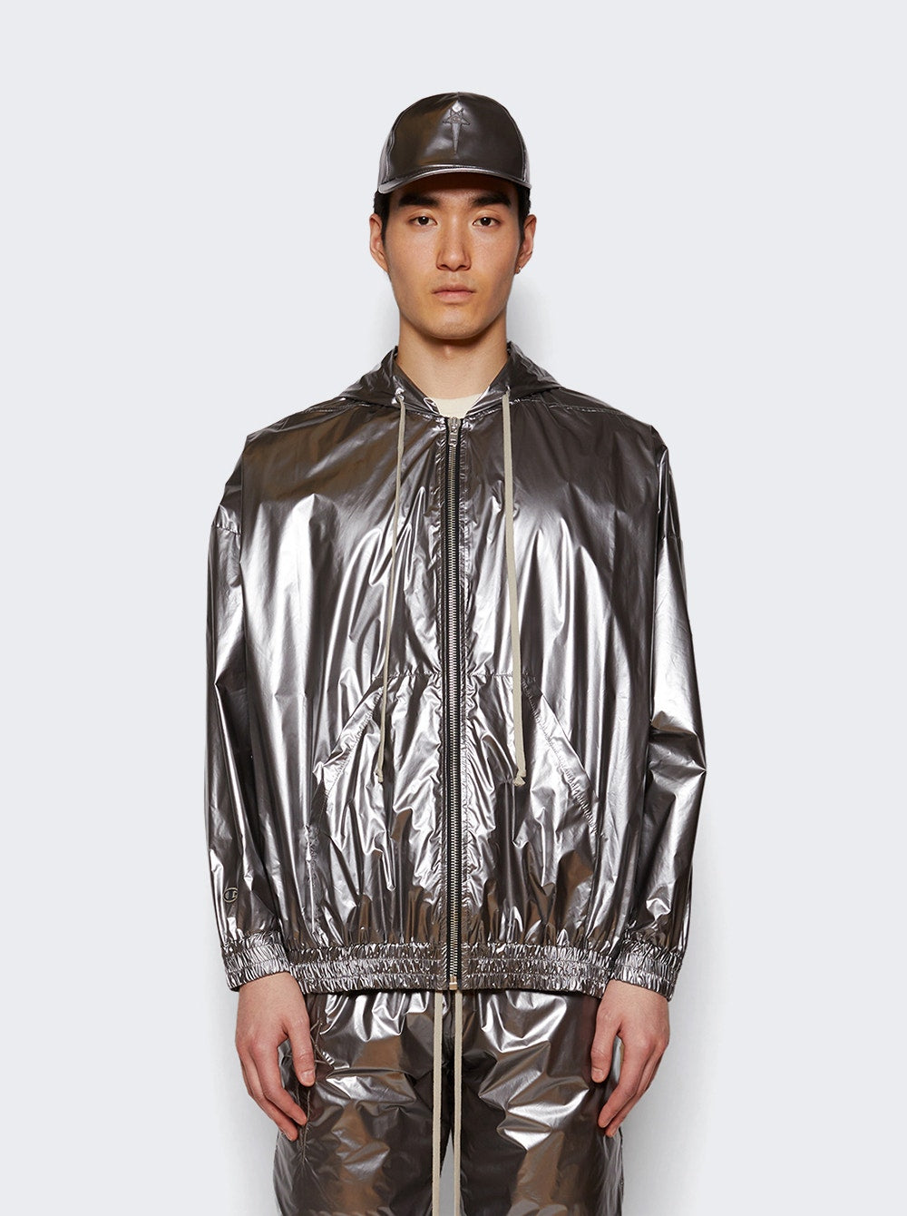 Rick Owens X Champion | Jumbo Jasons Zip Hoodie | Silver