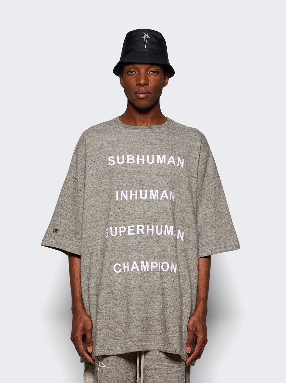 Men | Rick Owens X Champion | Knitted Tommy T | Grey Melange