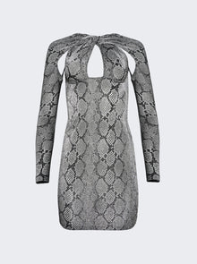 Women | Coperni | Twisted Cut-out Jersey Dress Snake Print | Multi