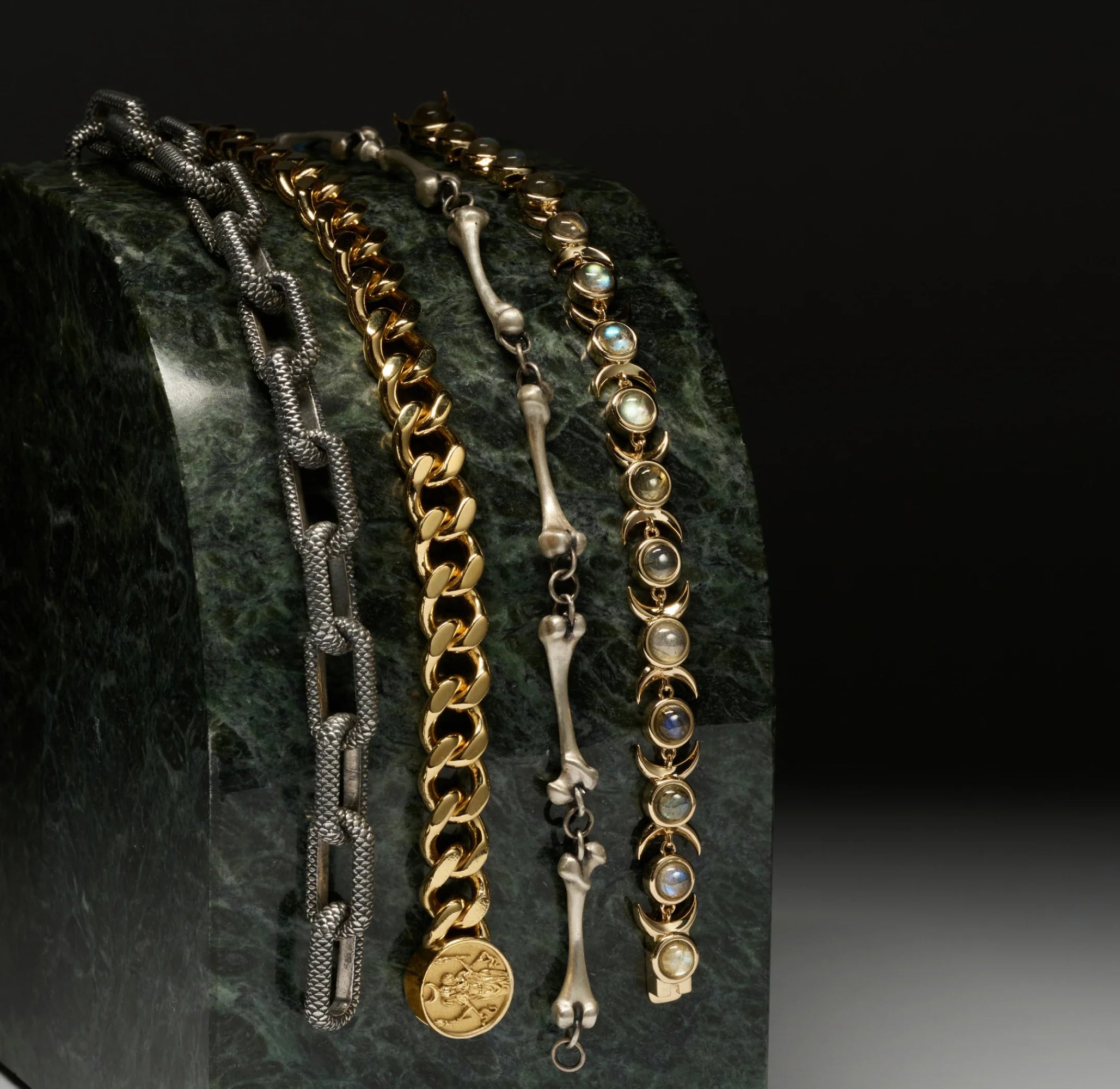 Awe Inspired Bracelets Triple Moon Tennis Bracelet