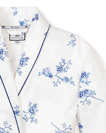 Kid's Twill Robe in Gardens of Giverny in Indigo Floral#Color_Indigo Floral