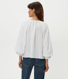 Cleo Notch Neck Top | White