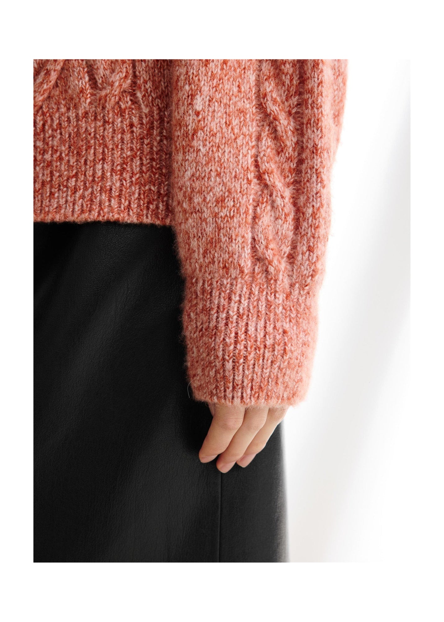 Cable Knit Pullover | Orange