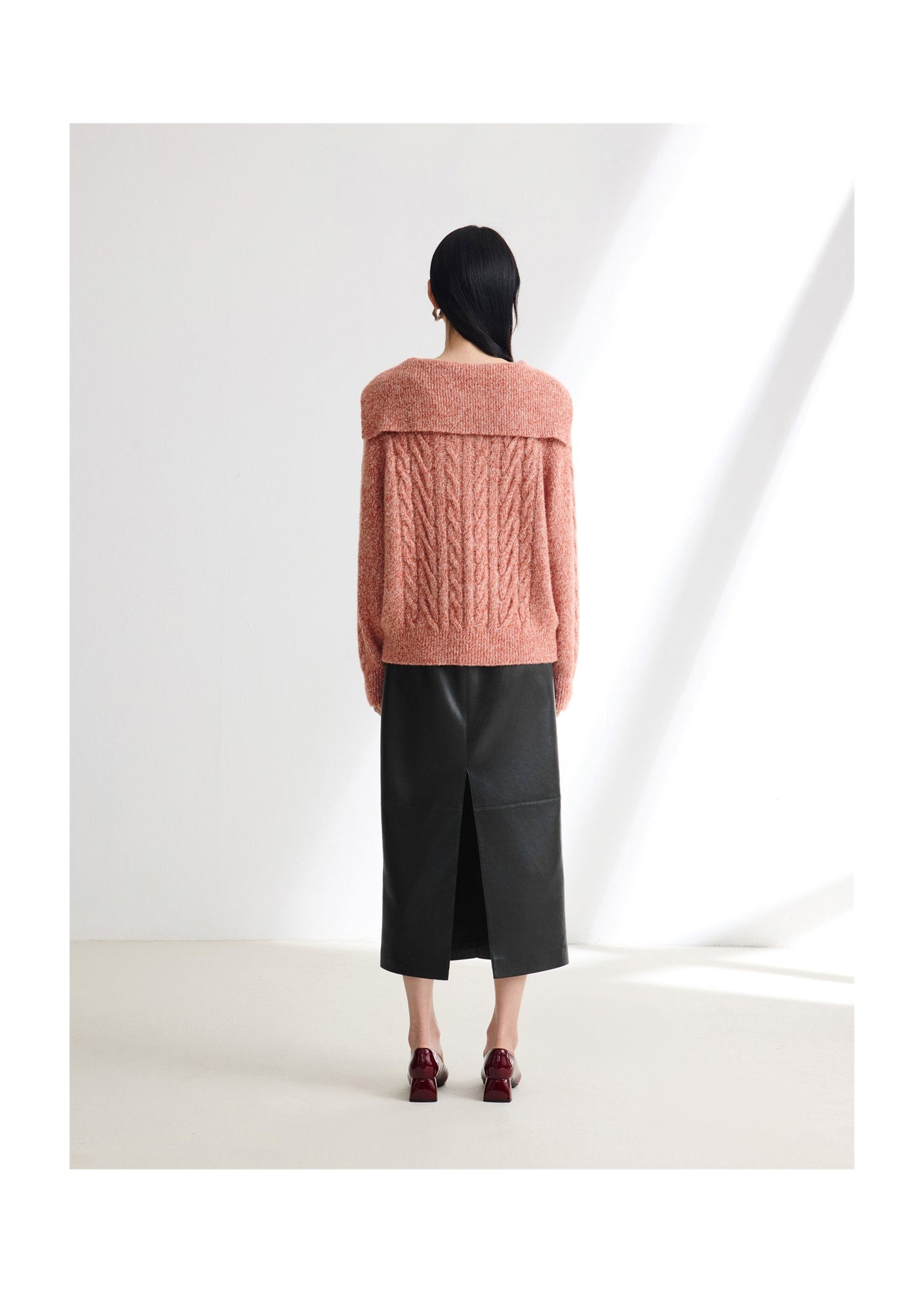 Cable Knit Pullover | Orange