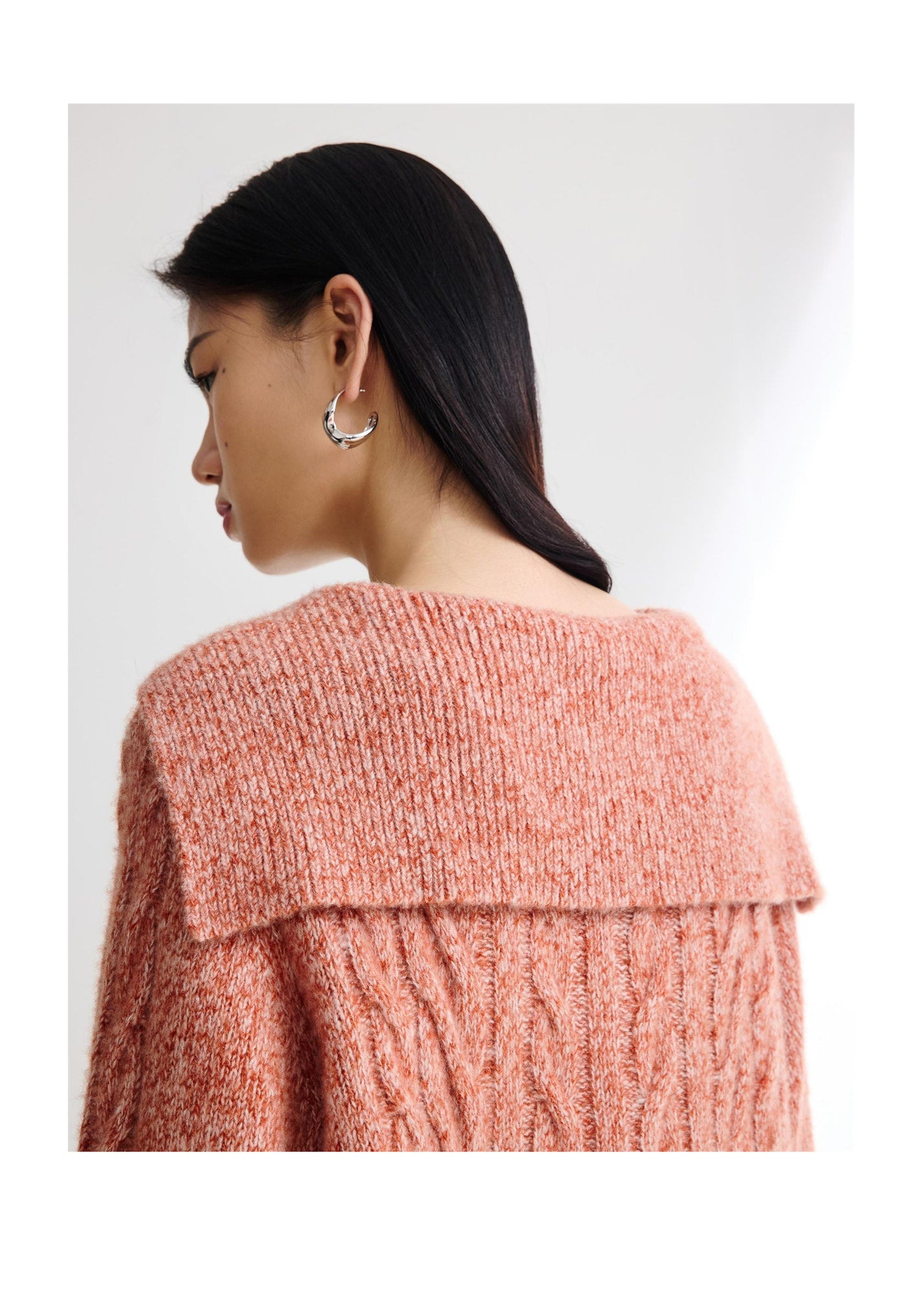 Cable Knit Pullover | Orange