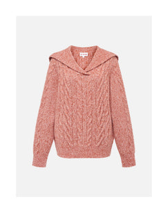 Cable Knit Pullover | Orange