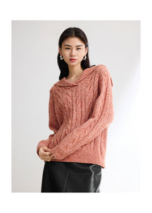 Cable Knit Pullover | Orange