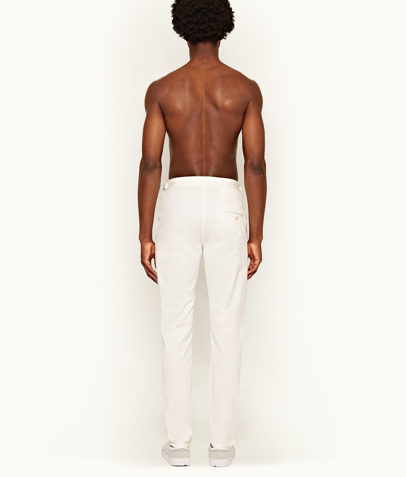 Campbell Sea Island Slim Fit Sea Island Cotton Chinos | White
