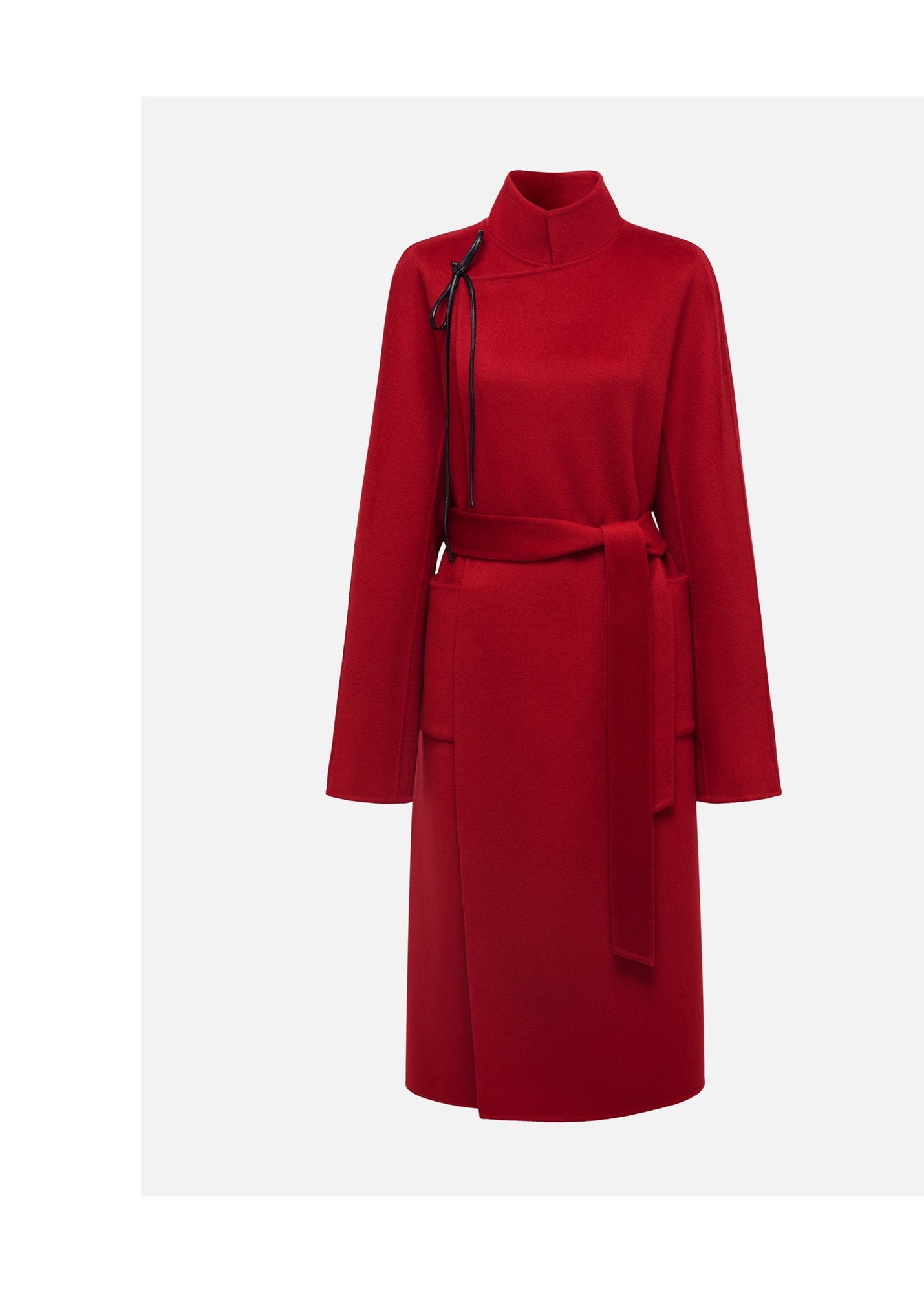 Cashmere-Wool Double-Faced Coat | Red
