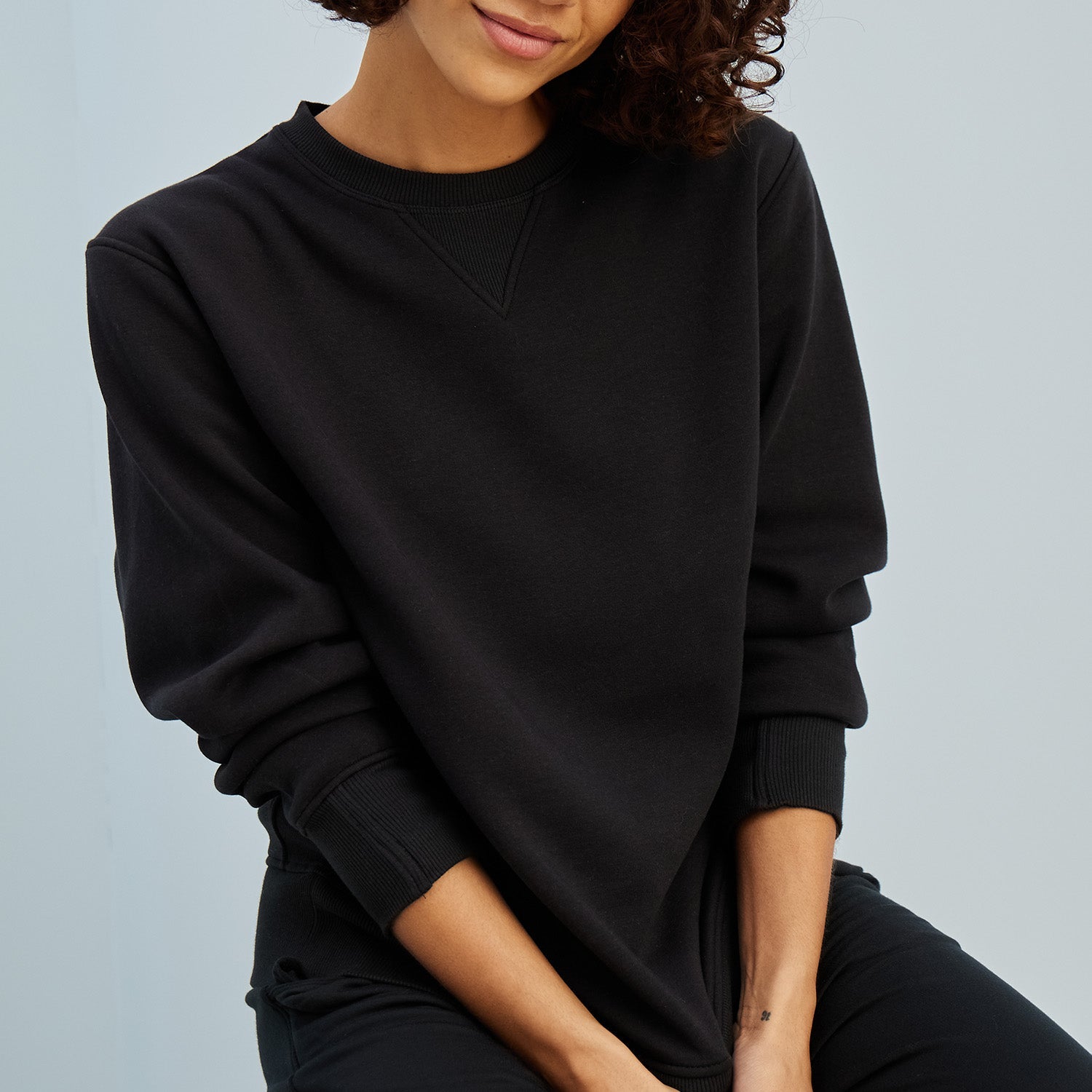 Chilluxe Brushed Fleece Crew | Black