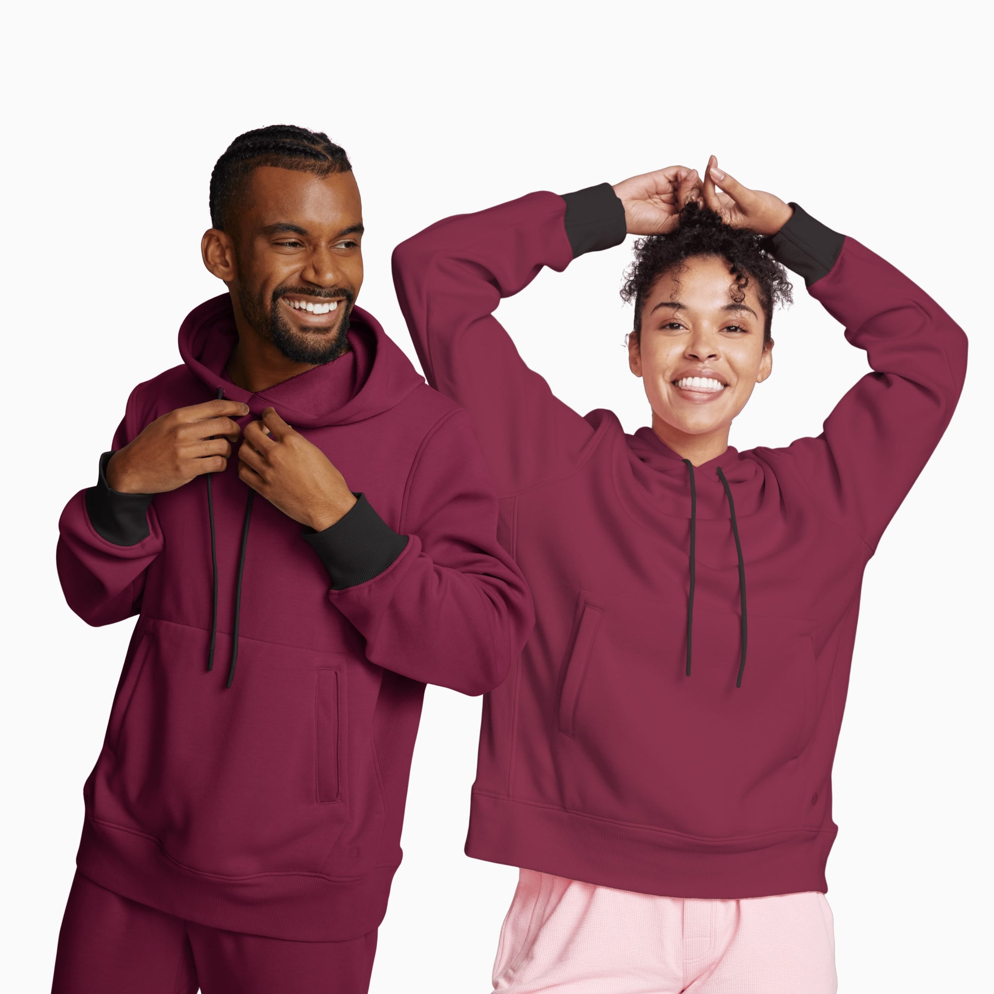 Chilluxe Brushed Fleece Hoodie | Burgundy