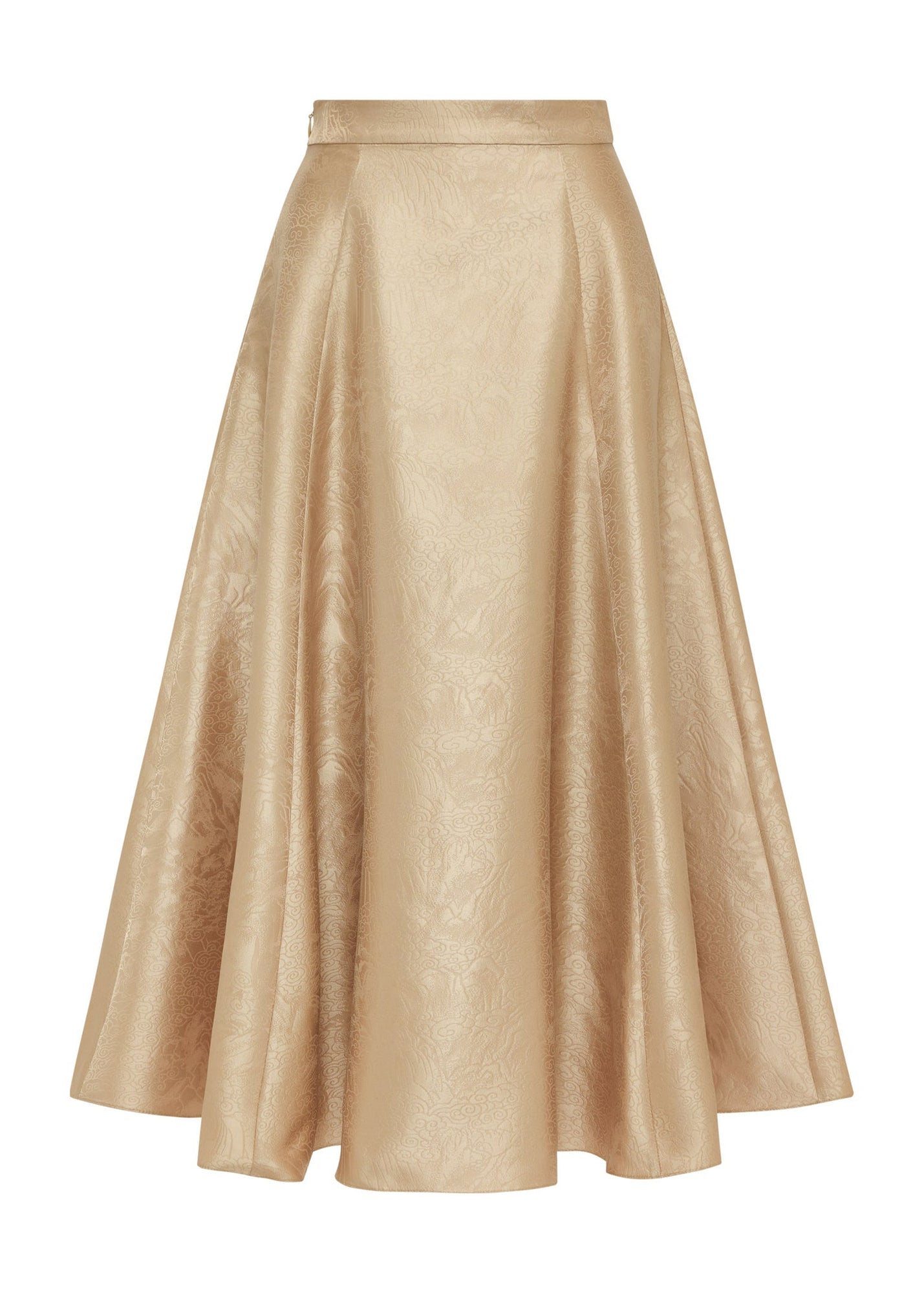 Chinese Style Dark Pattern Skirt | Khaki