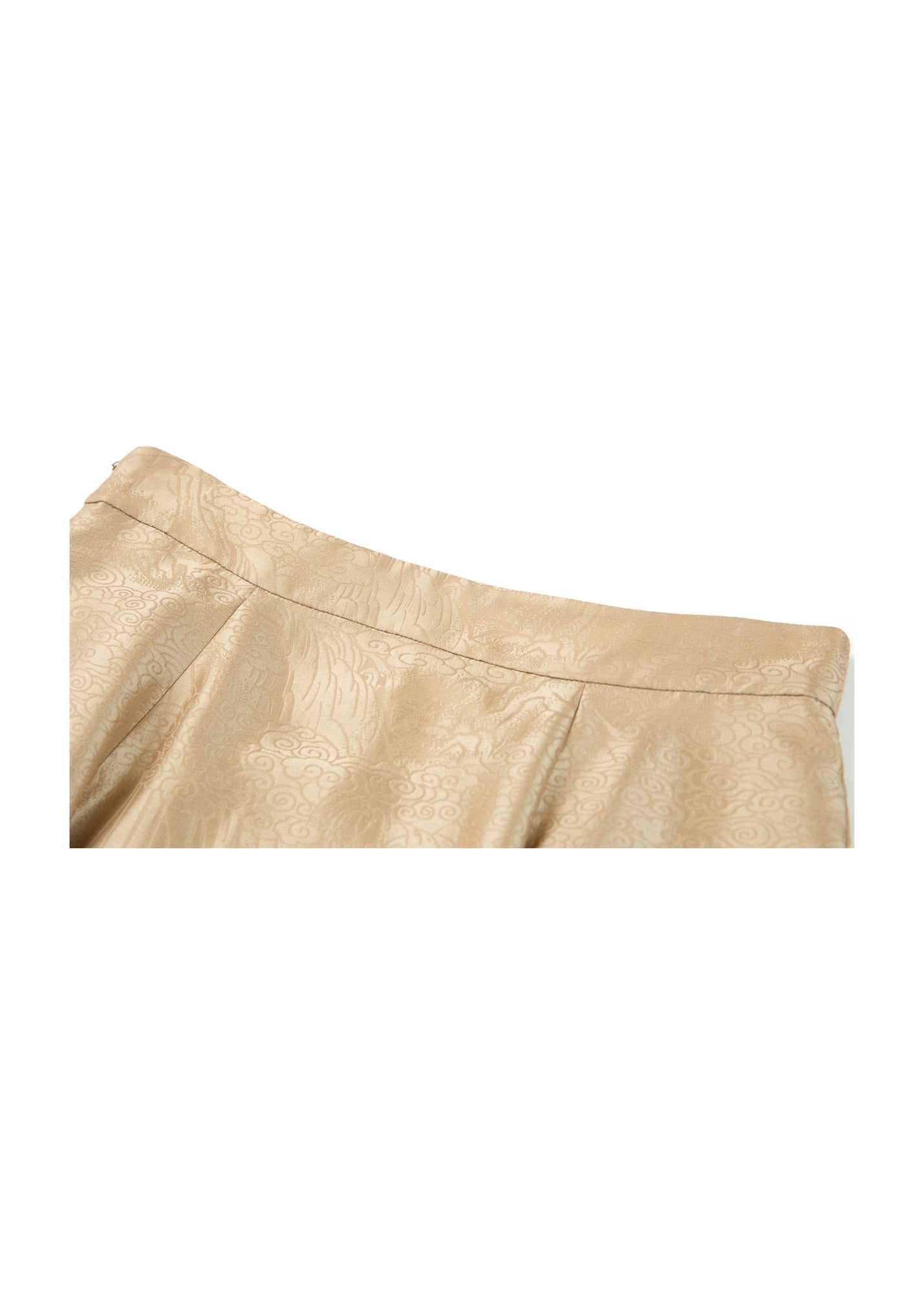 Chinese Style Dark Pattern Skirt | Khaki
