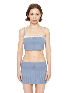 Womens | Cielo Pleated Mini Skirt | Denim Blue