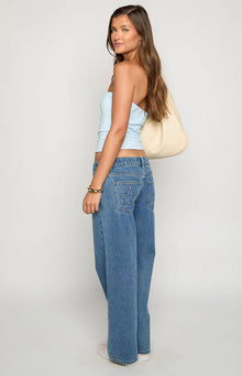 Clara Star Denim Low Rise Jeans | Mid Wash