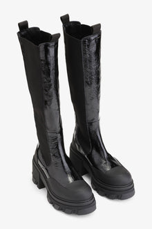 Cleated Heeled Chelsea Boots | Black