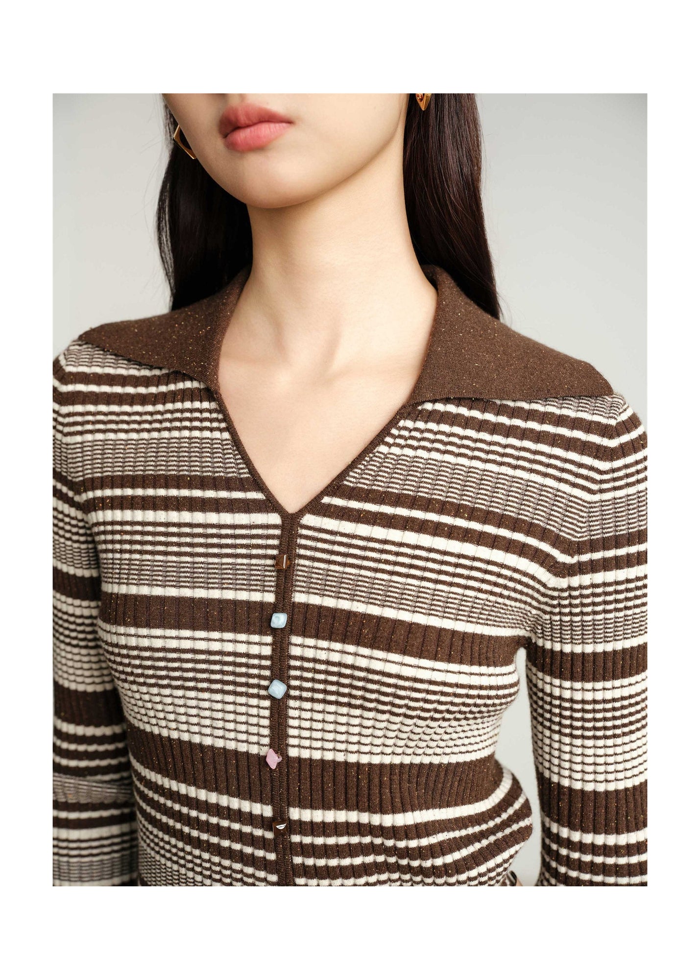 Collared Pullover | Brown
