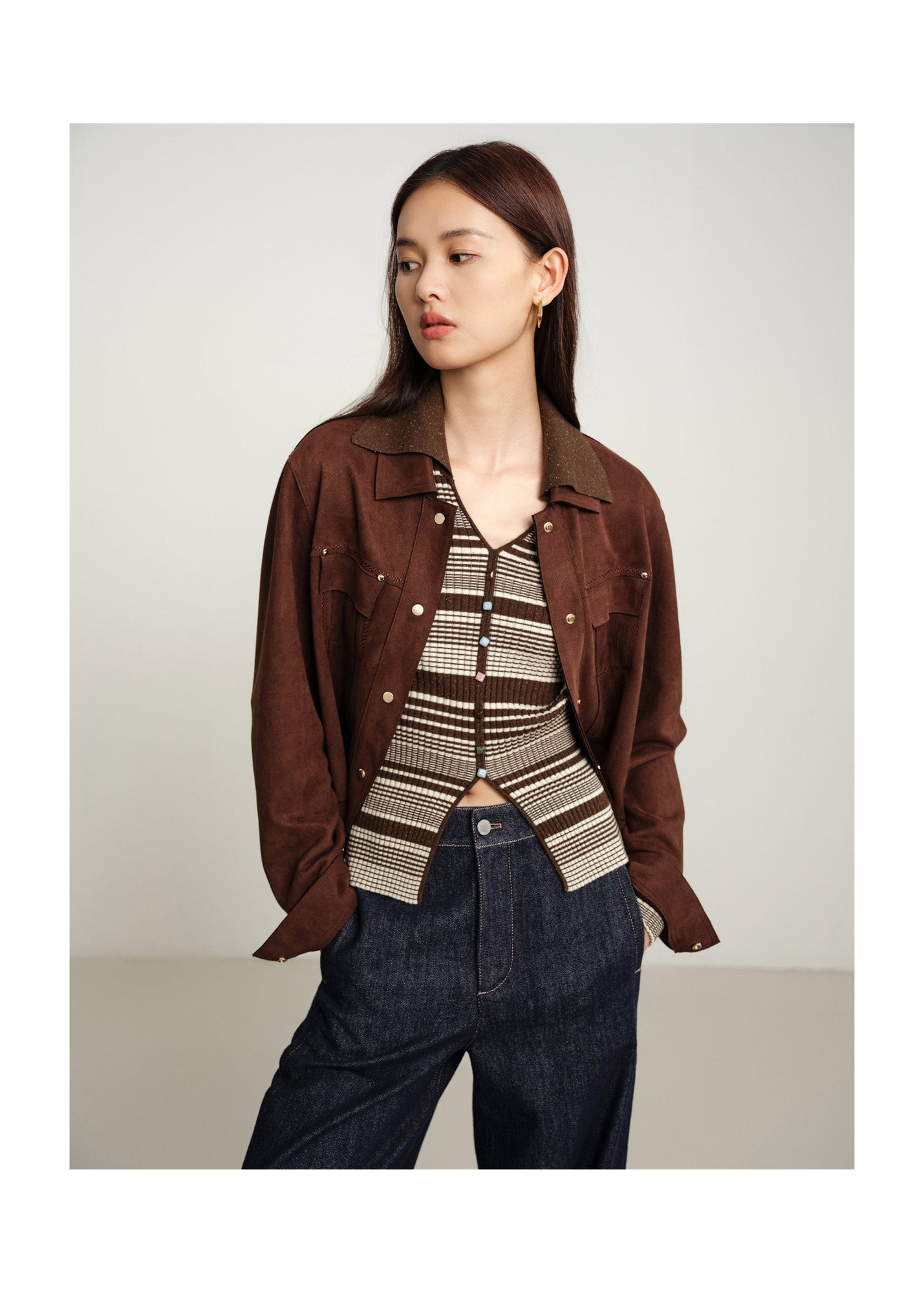 Collared Pullover | Brown