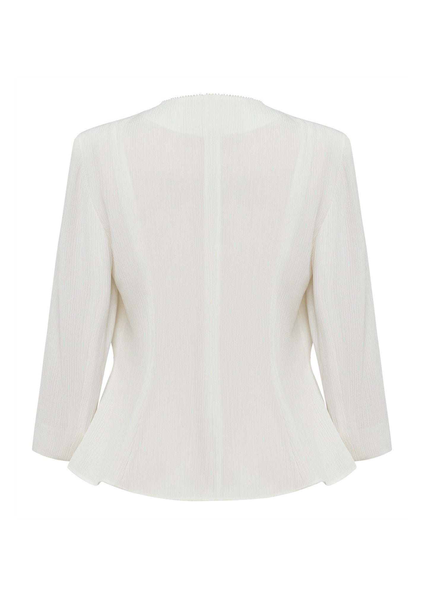 Collarless Short Jacket | White