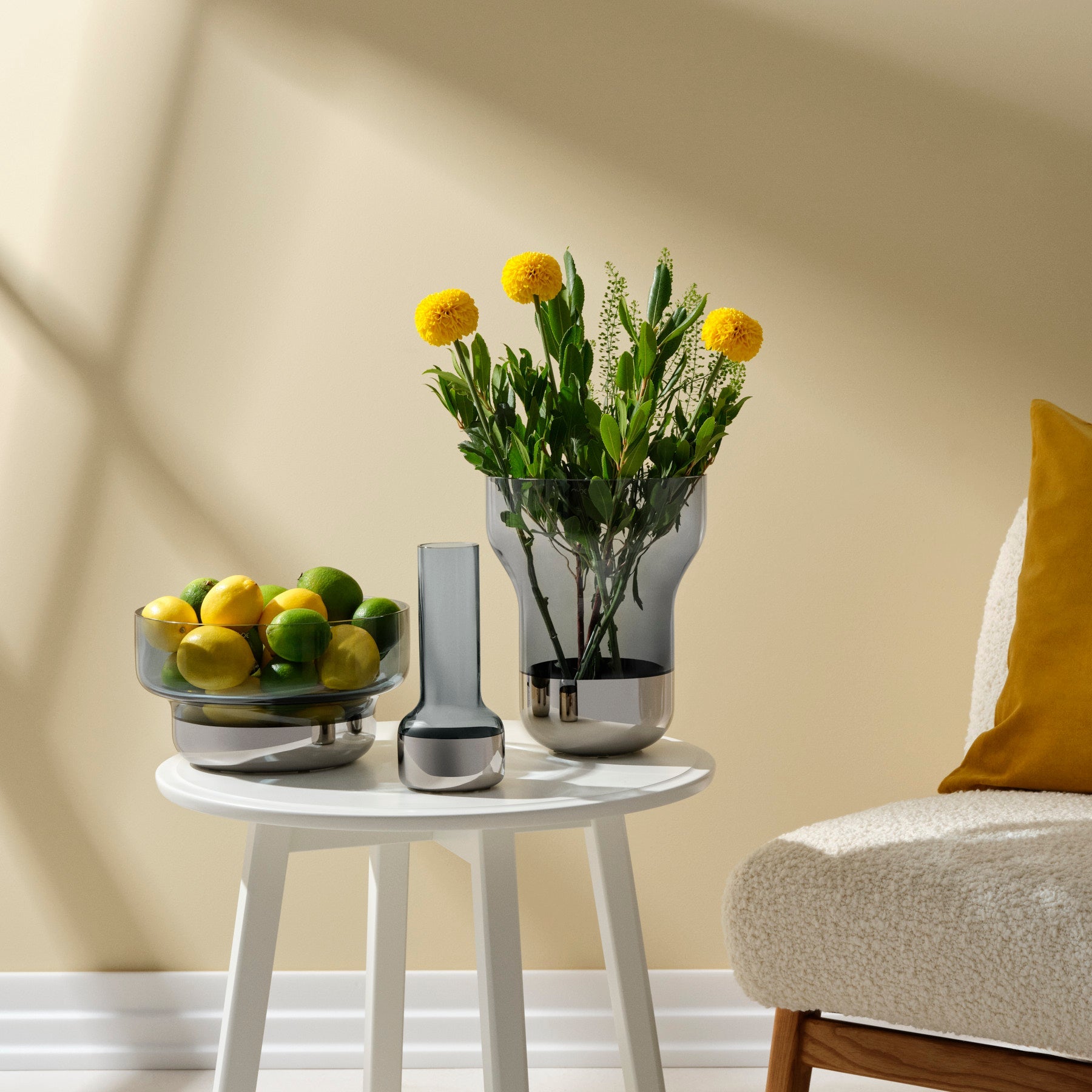 Contour Vase - Wide | Steel Blue Crystal