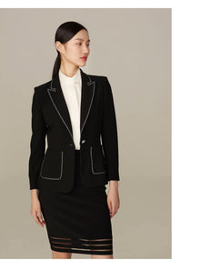 Contrast Detailing Blazer | Black