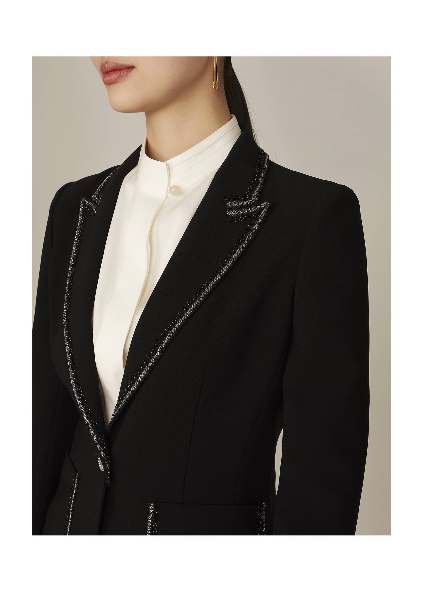 Contrast Detailing Blazer | Black