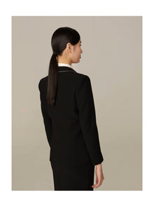 Contrast Detailing Blazer | Black