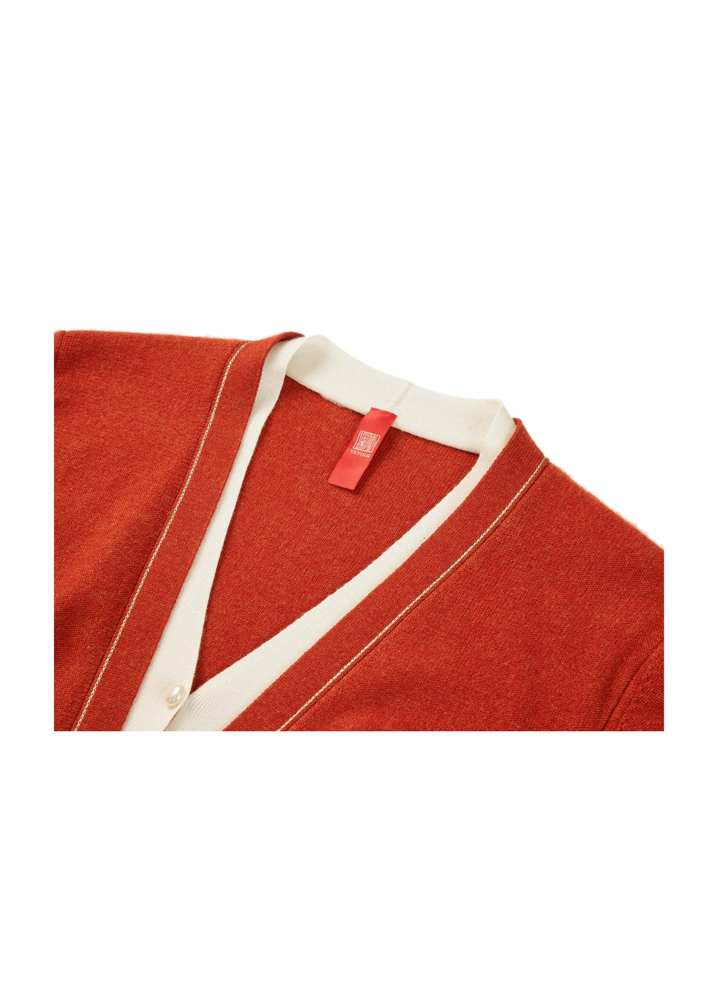 Contrast Knit Cardigan | Orange