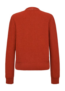 Contrast Knit Cardigan | Orange