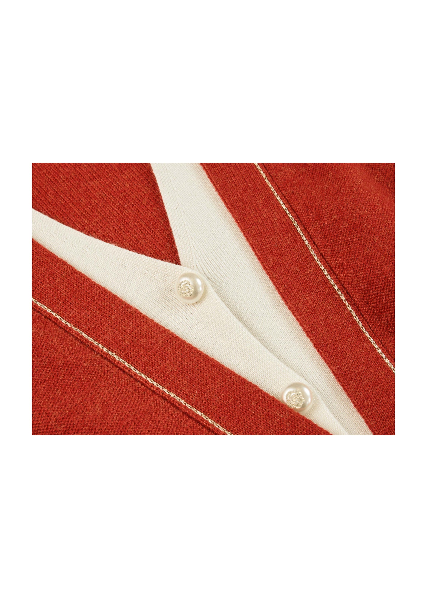 Contrast Knit Cardigan | Orange