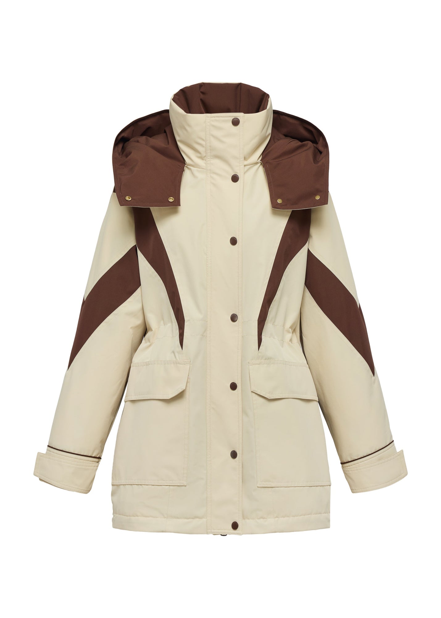 Contrast Trim Coat | Beige