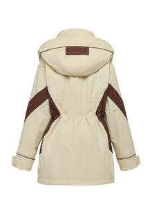Contrast Trim Coat | Beige